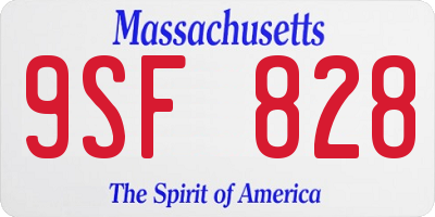 MA license plate 9SF828