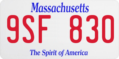 MA license plate 9SF830