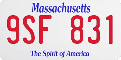 MA license plate 9SF831