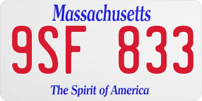 MA license plate 9SF833