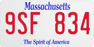 MA license plate 9SF834