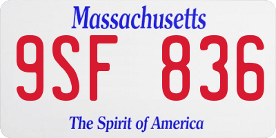 MA license plate 9SF836