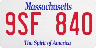MA license plate 9SF840