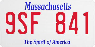 MA license plate 9SF841