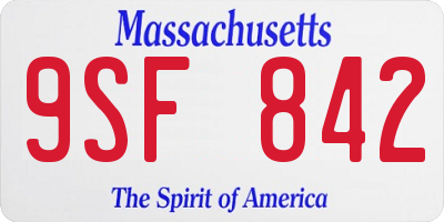 MA license plate 9SF842