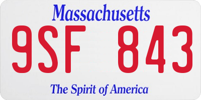 MA license plate 9SF843