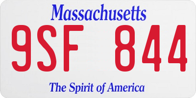 MA license plate 9SF844