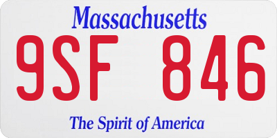 MA license plate 9SF846