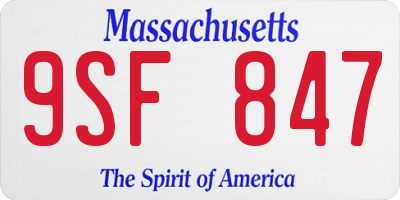 MA license plate 9SF847