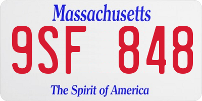 MA license plate 9SF848