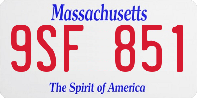 MA license plate 9SF851