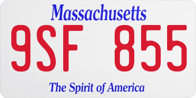 MA license plate 9SF855