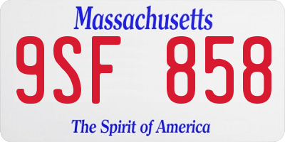 MA license plate 9SF858