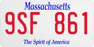 MA license plate 9SF861