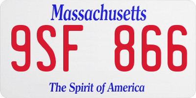 MA license plate 9SF866