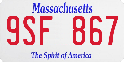 MA license plate 9SF867