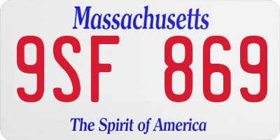 MA license plate 9SF869