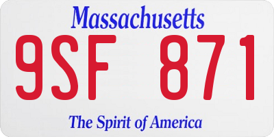 MA license plate 9SF871