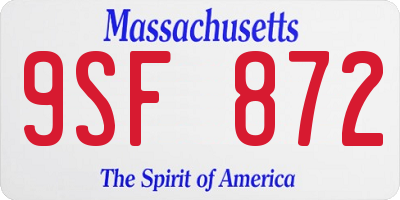 MA license plate 9SF872