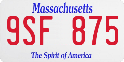 MA license plate 9SF875