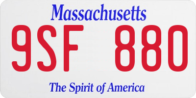MA license plate 9SF880