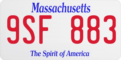 MA license plate 9SF883