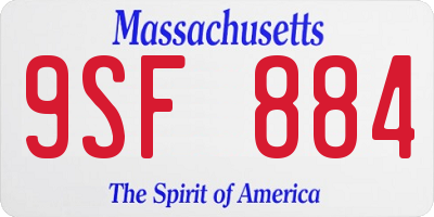 MA license plate 9SF884