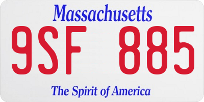 MA license plate 9SF885