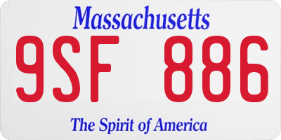 MA license plate 9SF886