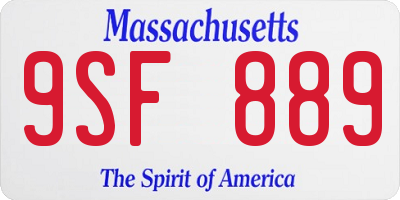MA license plate 9SF889