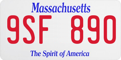 MA license plate 9SF890