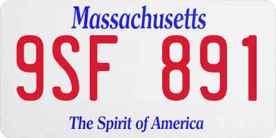 MA license plate 9SF891