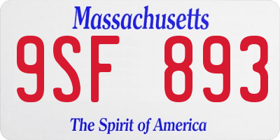 MA license plate 9SF893