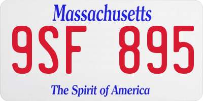 MA license plate 9SF895