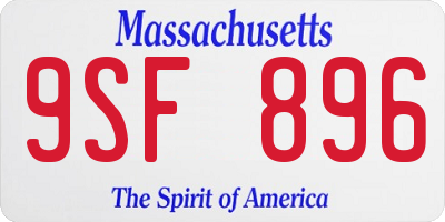 MA license plate 9SF896