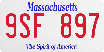 MA license plate 9SF897