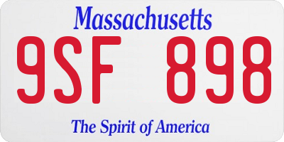 MA license plate 9SF898
