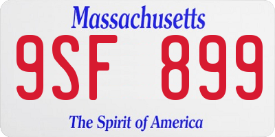 MA license plate 9SF899