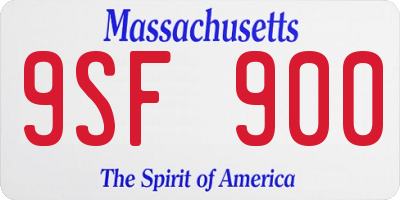 MA license plate 9SF900