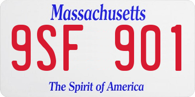 MA license plate 9SF901
