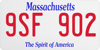 MA license plate 9SF902