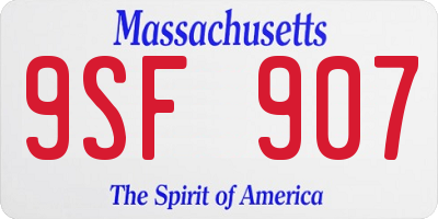 MA license plate 9SF907