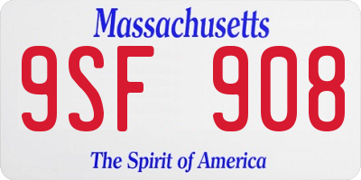 MA license plate 9SF908