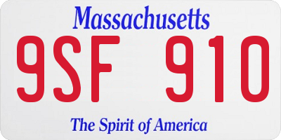 MA license plate 9SF910
