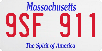 MA license plate 9SF911