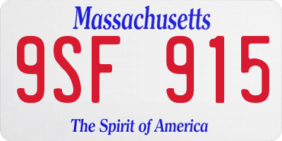 MA license plate 9SF915