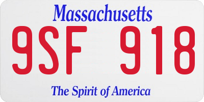 MA license plate 9SF918