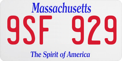 MA license plate 9SF929