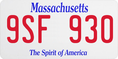 MA license plate 9SF930