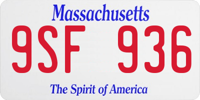 MA license plate 9SF936
